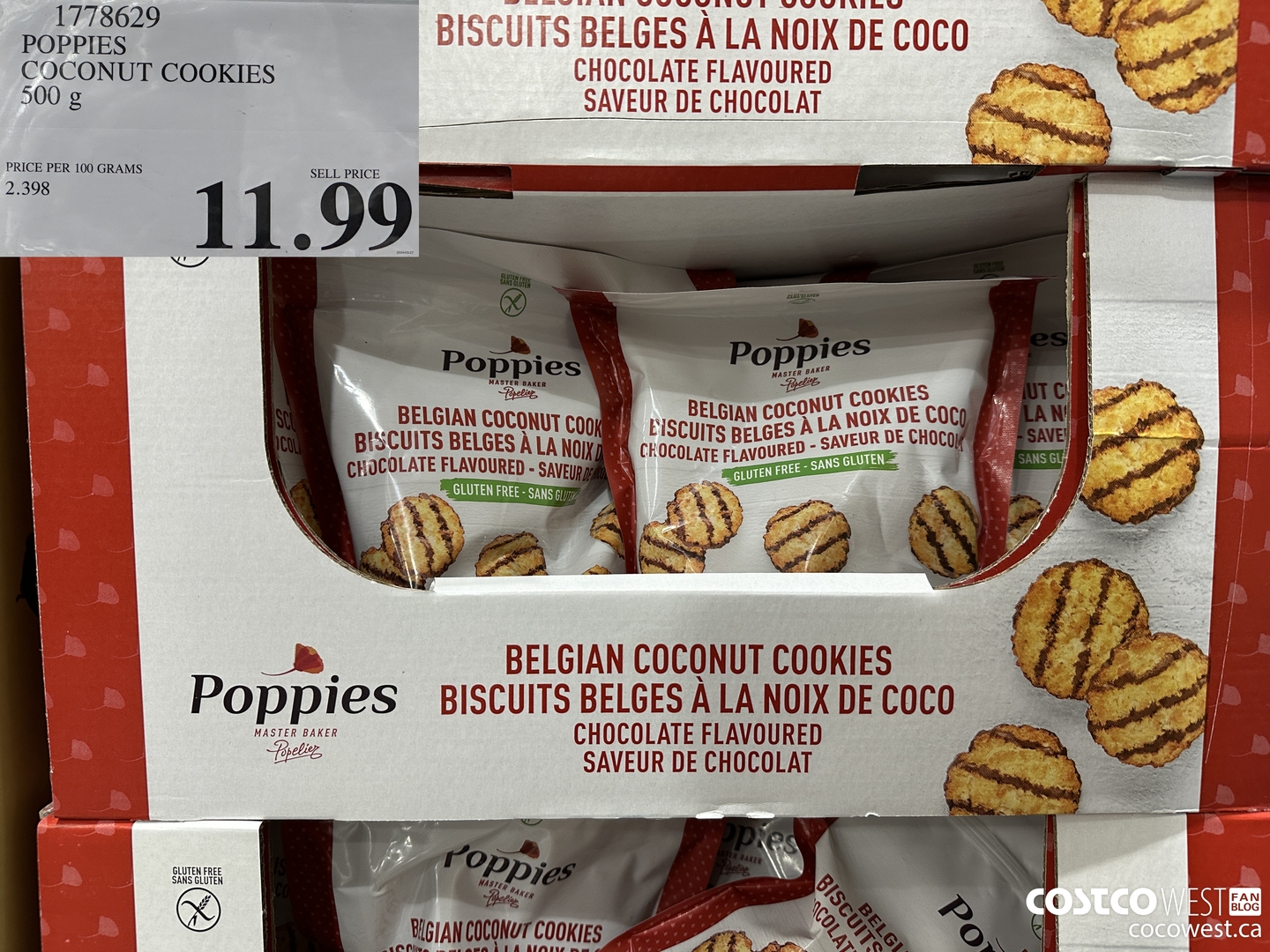 1778629 POPPIES COCONUT COOKIES 500G $11.99