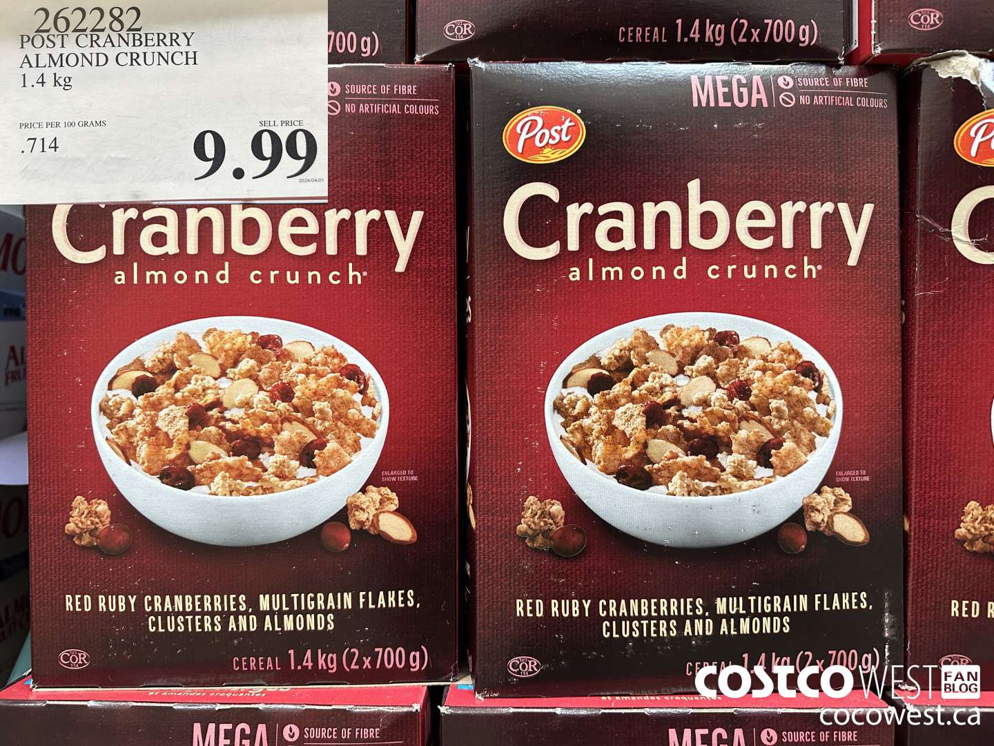 262282 POST CRANBERRY ALMOND CRUNCH 1.4 kg $9.99