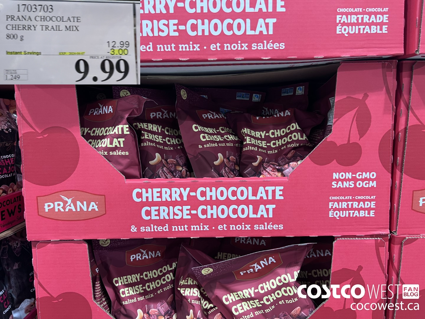 1703703 PRANA CHOCOLATE CHERRY TRAIL MIX 800 g ($3.00 INSTANT SAVINGS EXPIRES ON 2024-04-07) $9.99