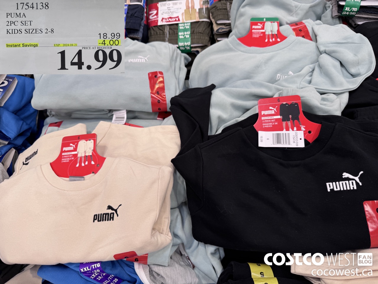 1754138 PUMA 2PC SET KIDS SIZES 2-8 ($4.00 INSTANT SAVINGS EXPIRES ON 2024-04-21) $14.99