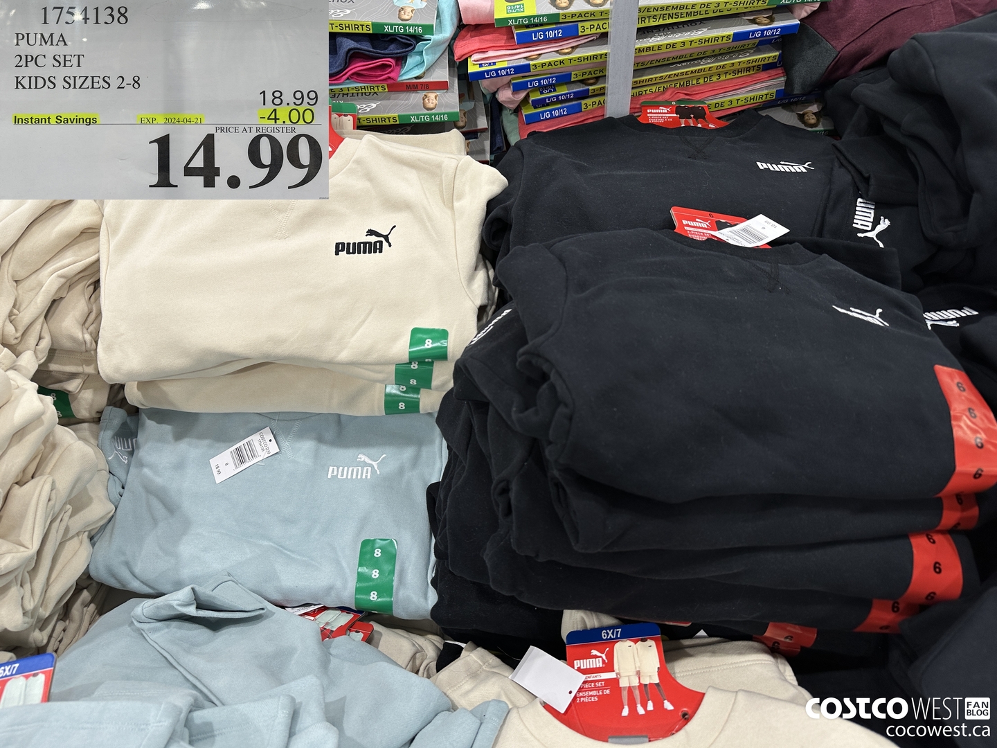 1754138 PUMA 2PC SET KIDS SIZES 2-8 ($4.00 INSTANT SAVINGS EXPIRES ON 2024-04-21) $14.99