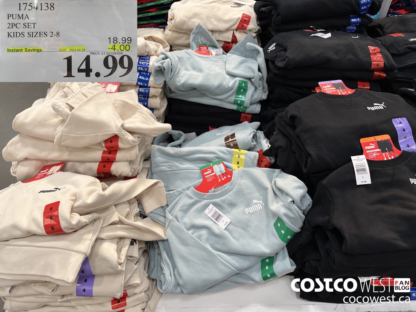 1754138 PUMA 2PC SET KIDS SIZES 2-8 ($4.00 INSTANT SAVINGS EXPIRES ON 2024-04-28) $14.99