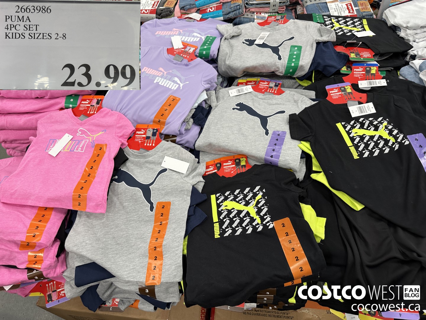 2663986 PUMA 4PC SET KIDS SIZES 2-8 $23.99