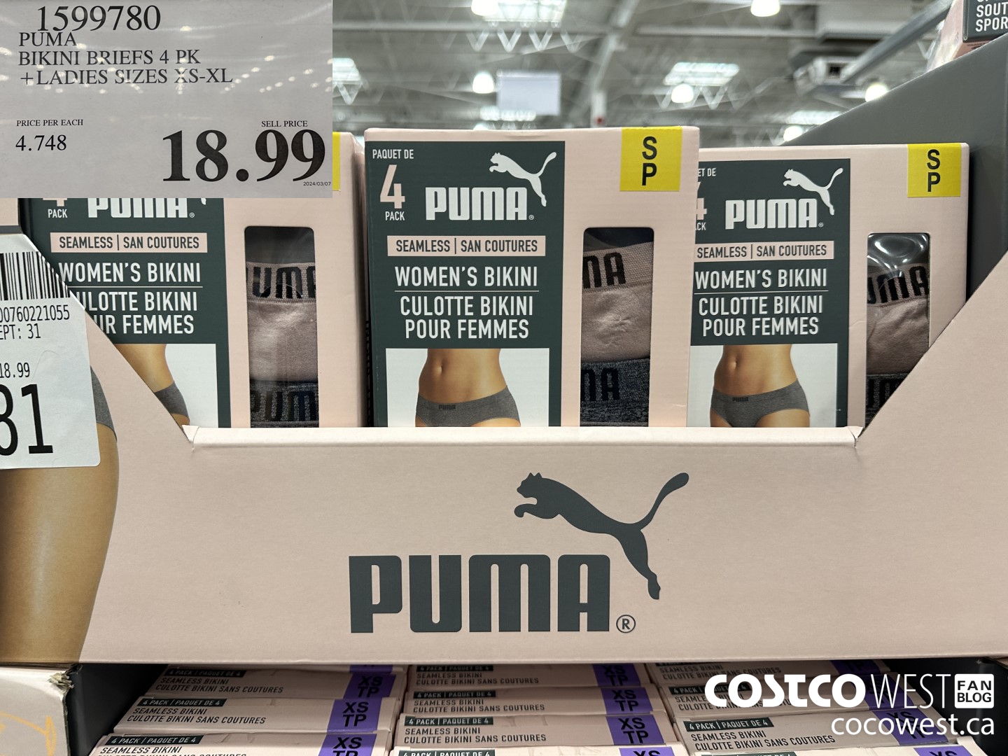 1599780 PUMA BIKINI 4PK LADIES SIZES XS-XL $18.99