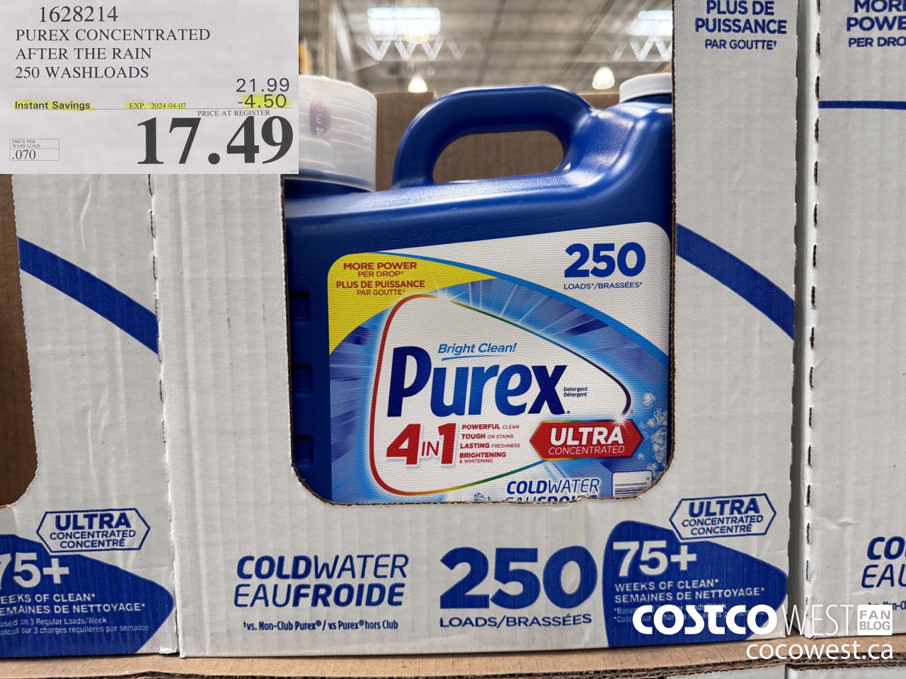 1628214 PUREX CONCENTRATED AFTER THE RAIN 250 WASHLOADS ($4.50 INSTANT SAVINGS EXPIRES ON 2024-04-07) $17.49