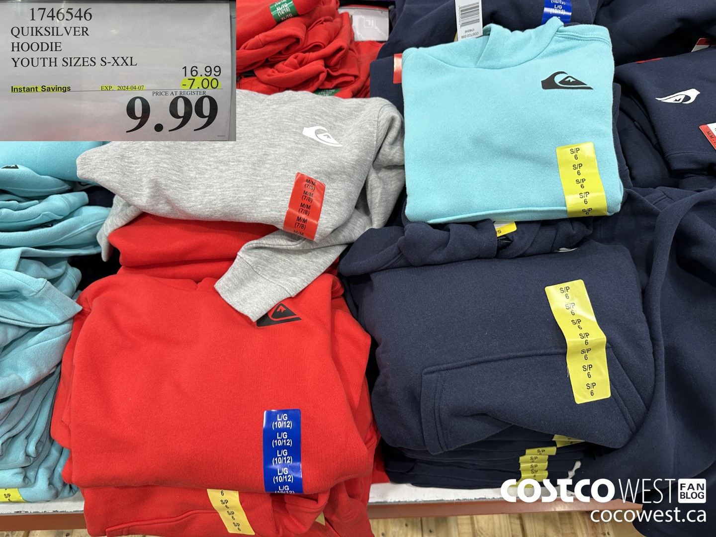 1746546 QUICKSILVER HOODIE YOUTH SIZES S-XXL ($7.00 INSTANT SAVINGS EXPIRES ON 2024-04-07) $9.99