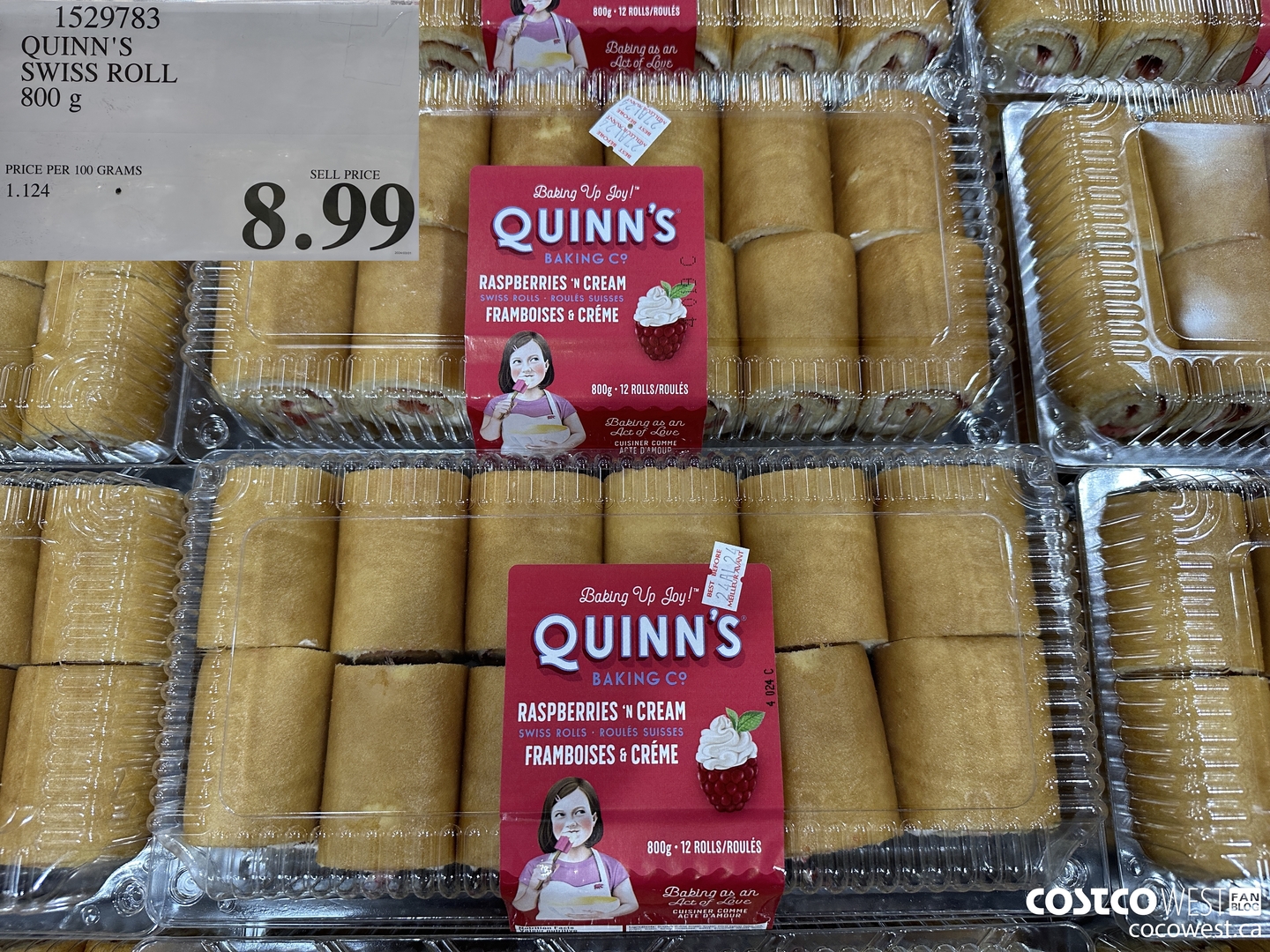 1529783 QUINN'S SWISS ROLL 800 G $8.99