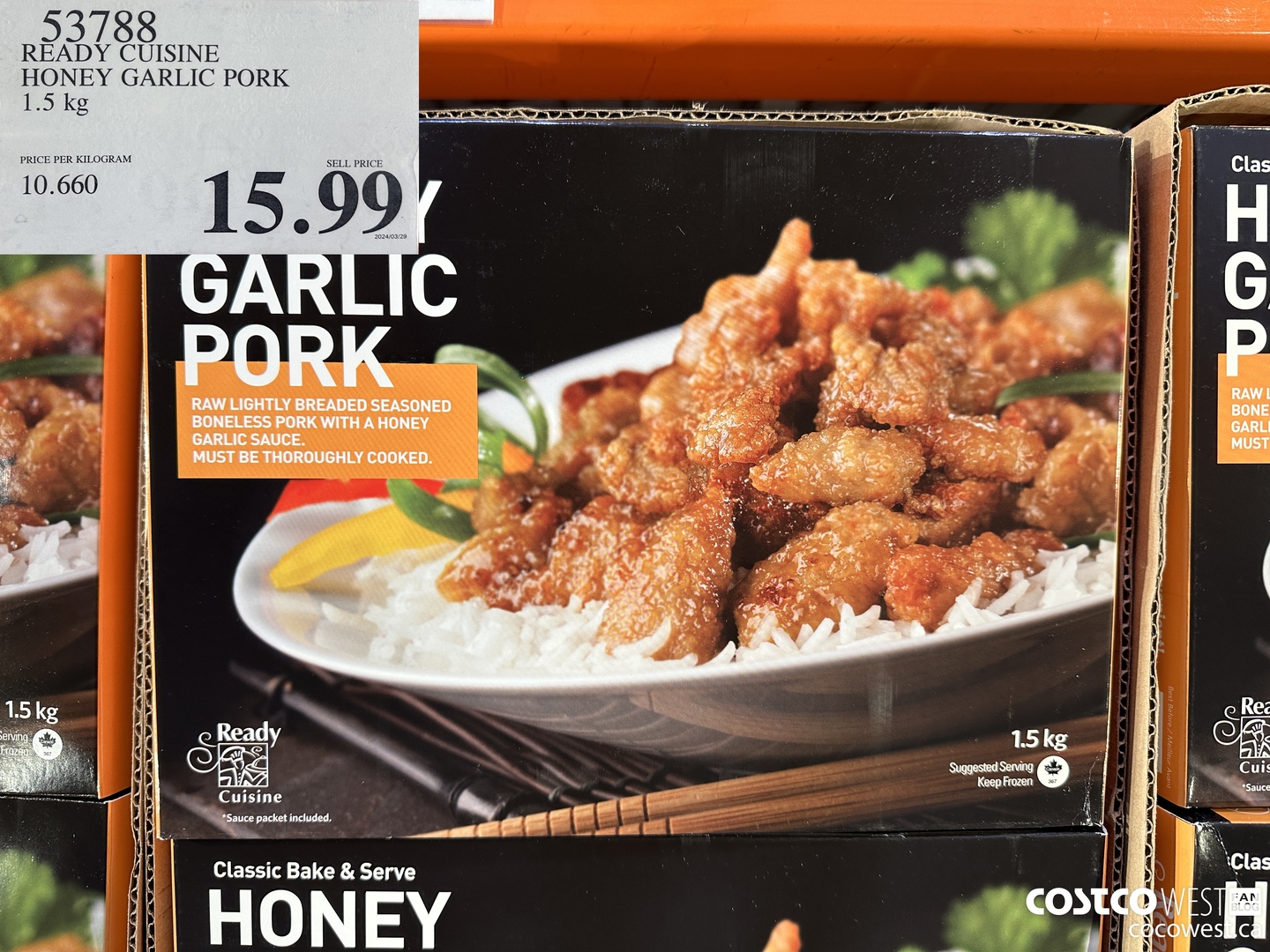 53788 READY CUISINE HONEY GARLIC PORK 1.5 kg $15.99