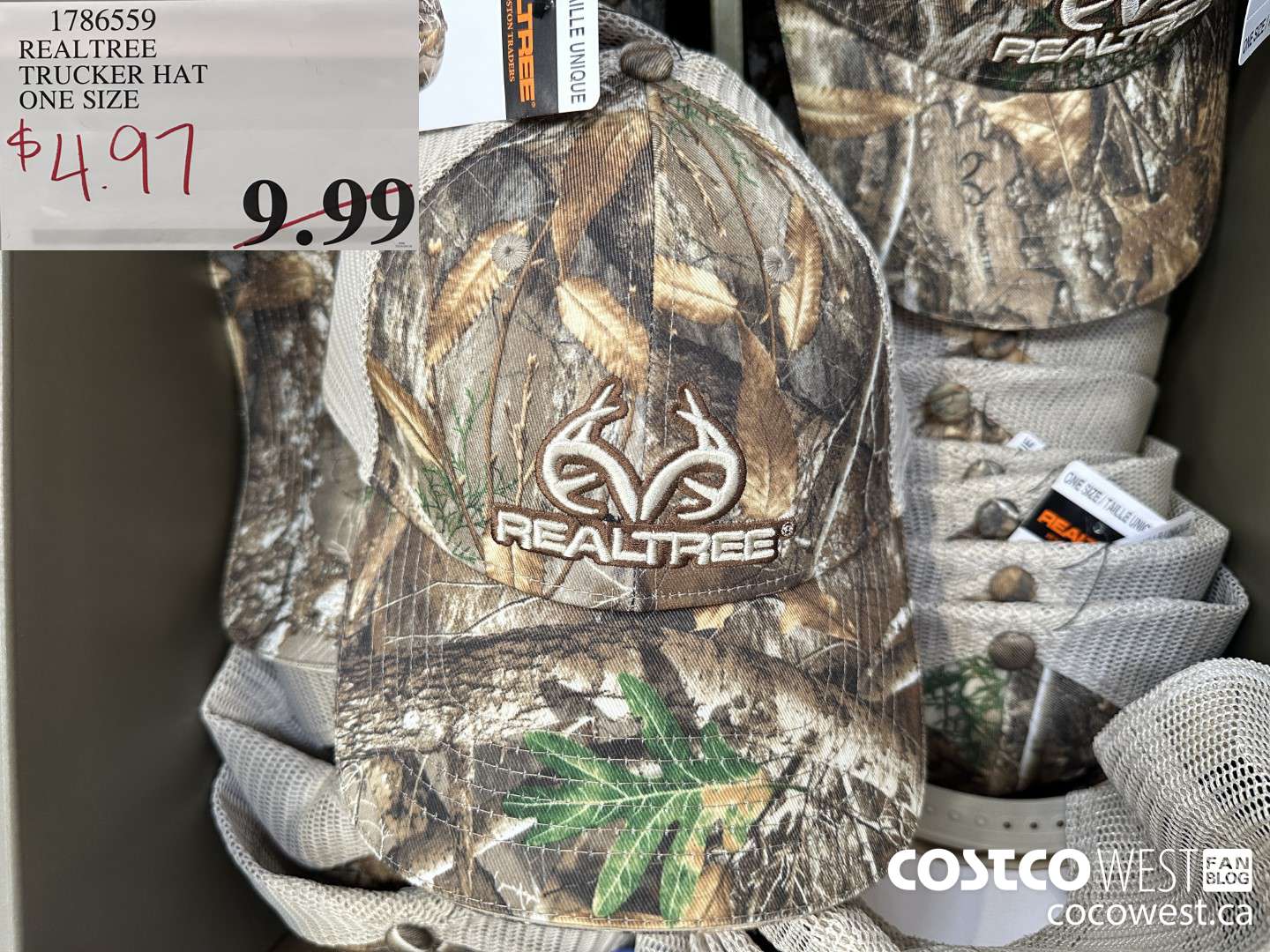 1786559 REALTREE TRUCKER HAT ONE SIZE $4.97