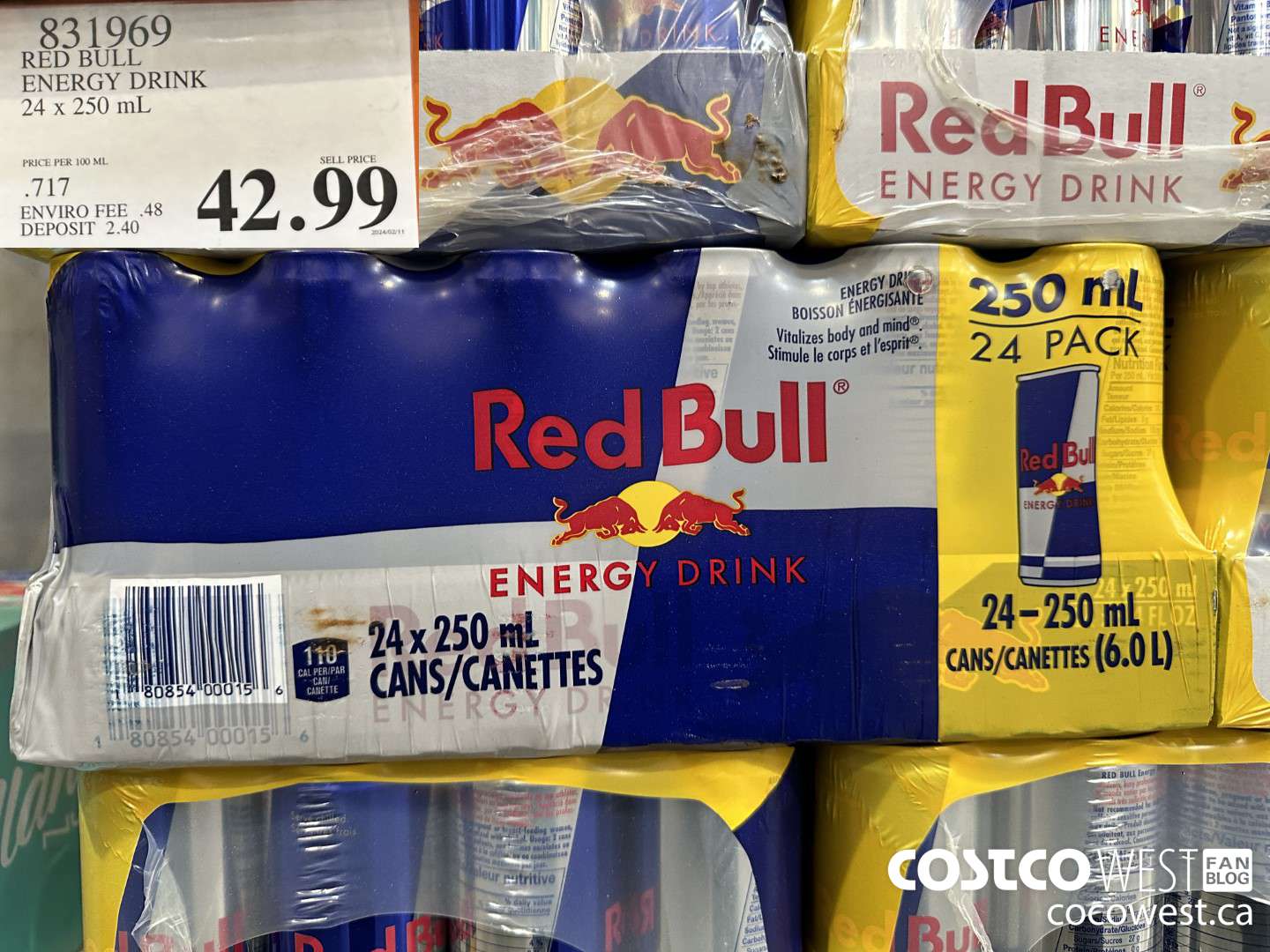 831969 RED BULL ENERGY DRINK 24 X 250ML $42.99