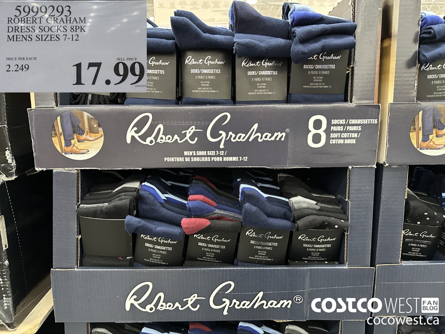 5999293 ROBERT GRAHAM DRESS SOCKS 8PK MENS SIZES 7-12 $17.99