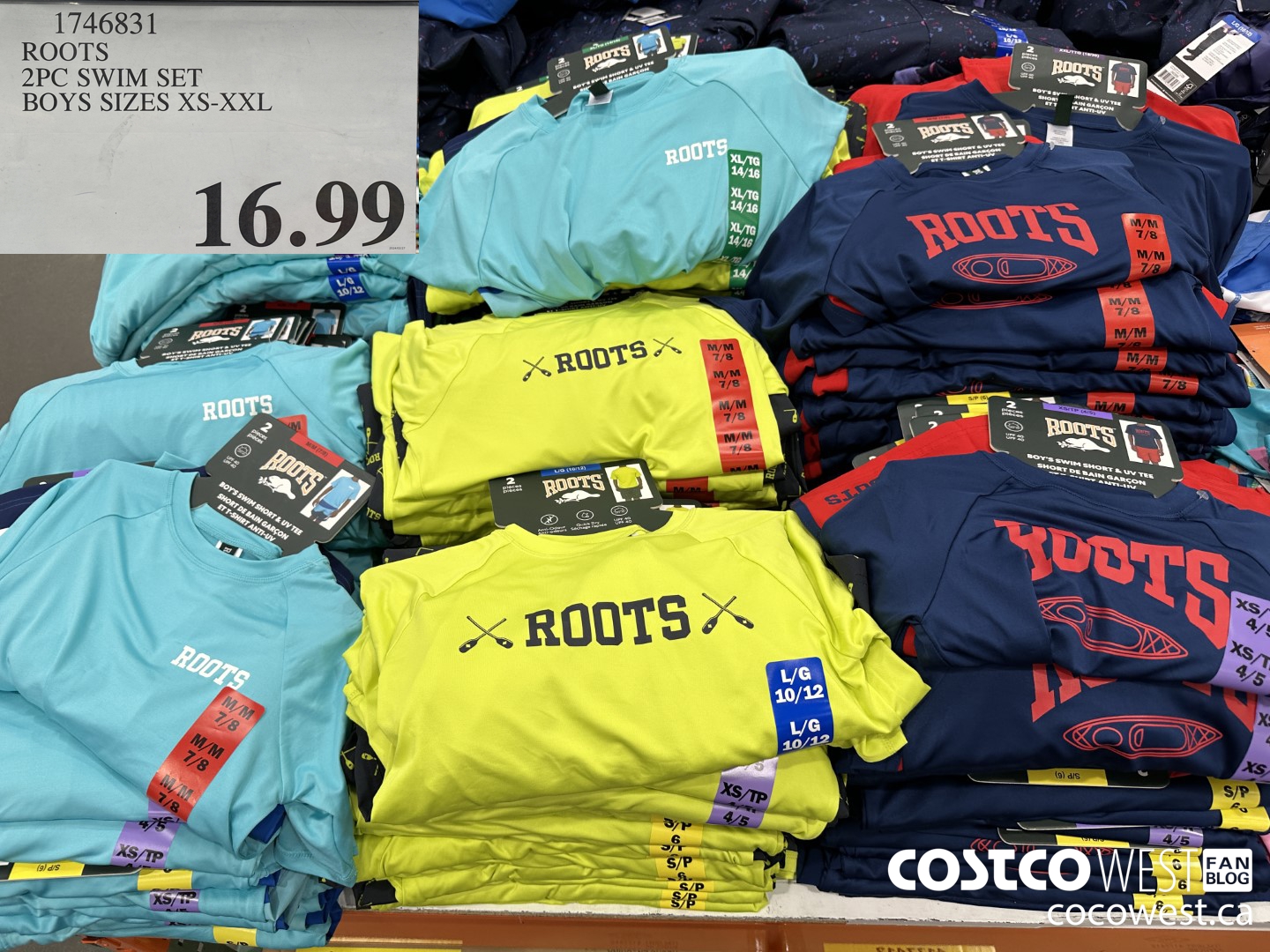 1746831 ROOTS 2PC SWIM SET BOYS SIZES XS-XXL $16.99