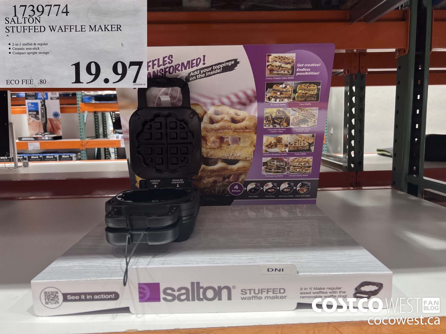 1739774 SALTON STUFFED WAFFLE MAKER $19.97