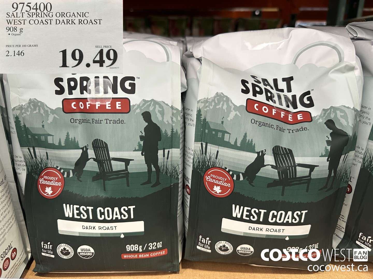 975400 SALT SPRING WEST COAST BLEND BEAN 908 G $19.49