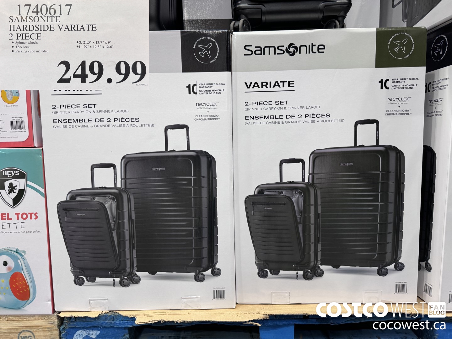 1740617 SAMSONITE HARDSIDE VARIATE 2 PIECE  $249.99