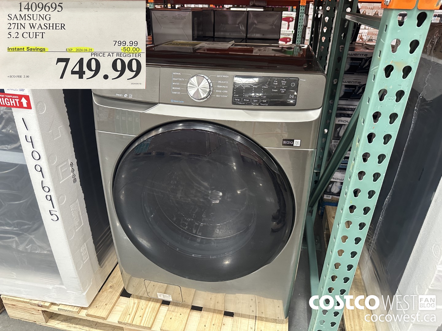 1409695 SAMSUNG 27IN WASHER 5.2 CUFT ($50.00 INSTANT SAVINGS EXPIRES ON 2024-04-25) $749.99