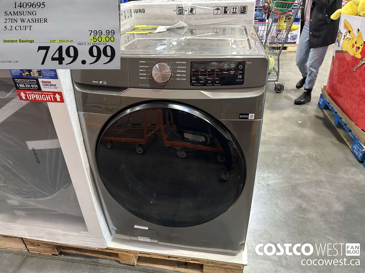 1409695 SAMSUNG 27IN WASHER 5.2 CUFT ($50.00 INSTANT SAVINGS EXPIRES ON 2024-05-05) $749.99
