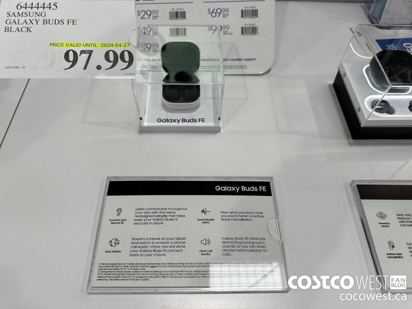 6444445 SAMSUNG GALAXY BUDS FE BLACK (EXPIRES ON 2024-04-27) $97.99