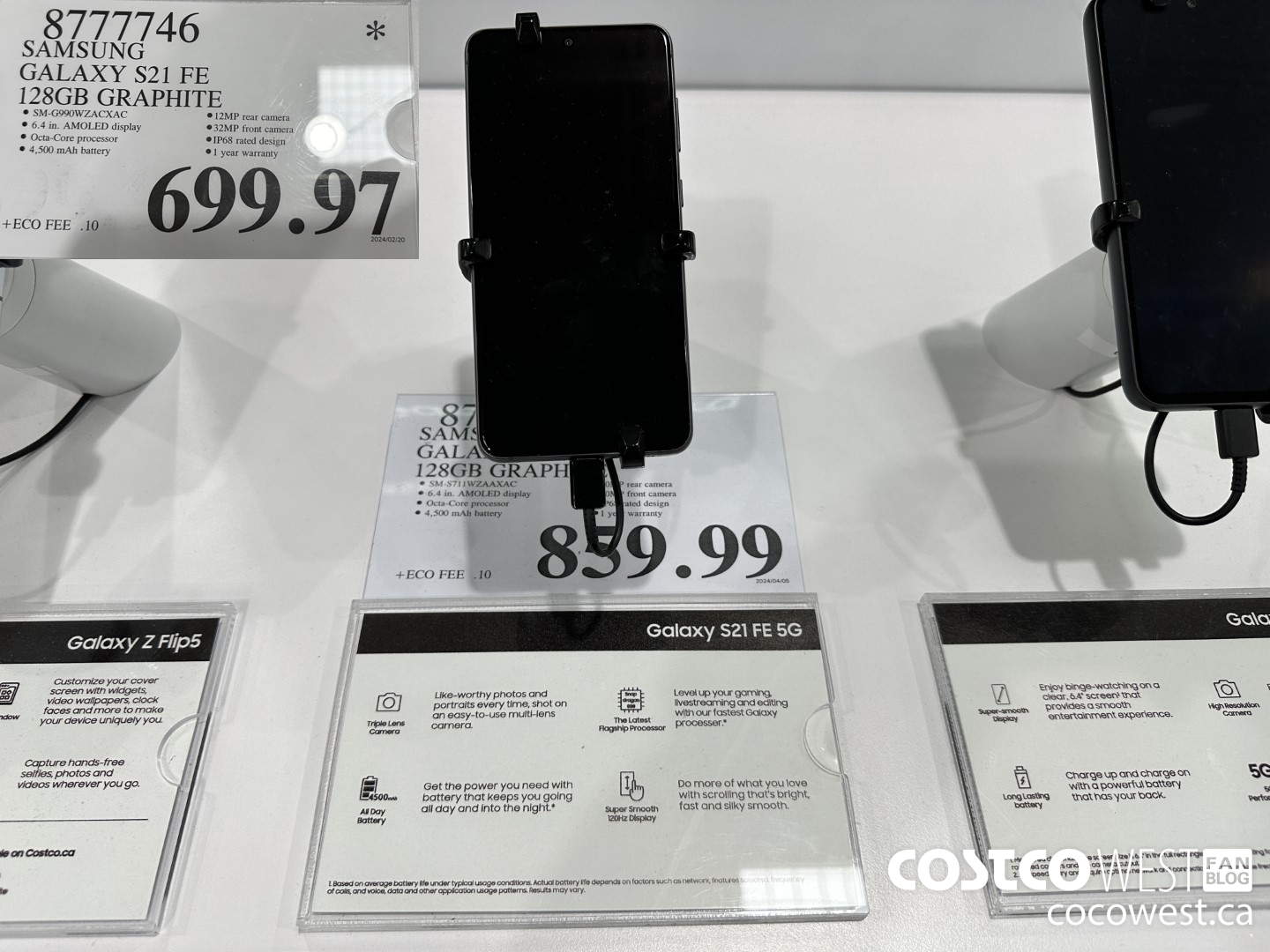 8777746 SAMSUNG GALAXY S21 FE 128GB GRAPHITE $699.97