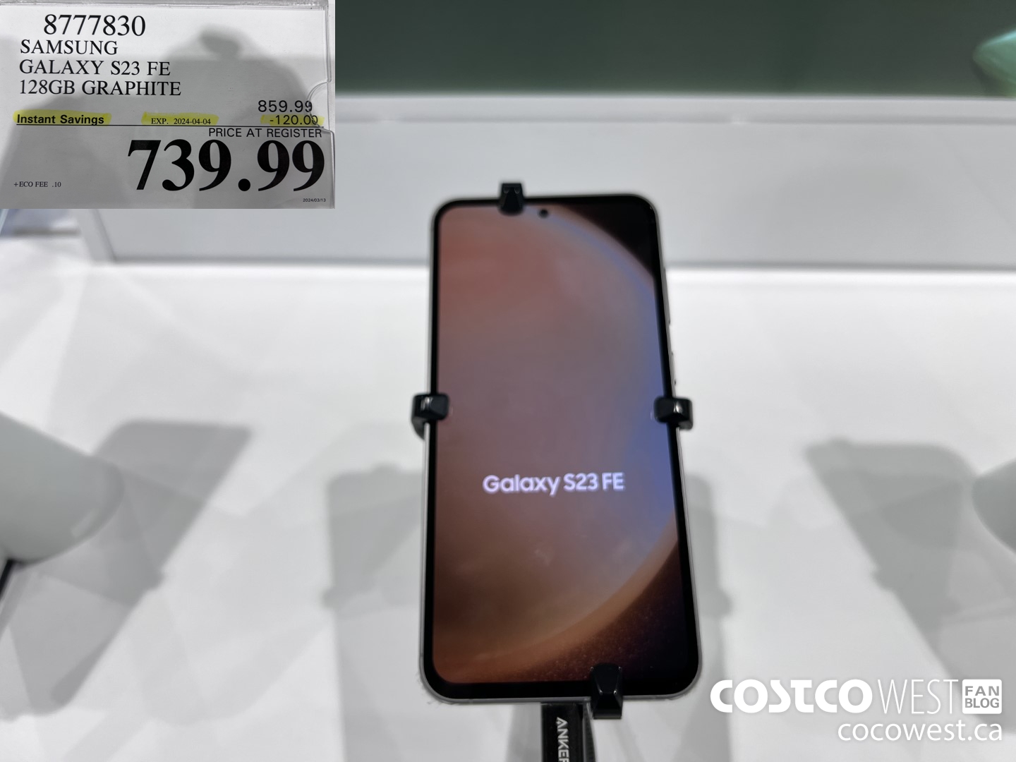 8777830 SAMSUNG GALAXY S23 FE 128GB GRAPHITE ($120.00 INSTANT SAVINGS EXPIRES ON 2024-04-04) $739.99
