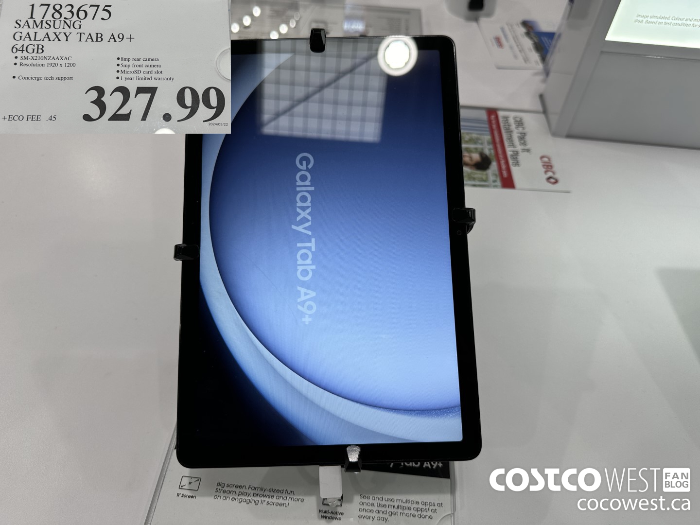 1783675 SAMSUNG GALAXY TAB A9+ 64GB $327.99