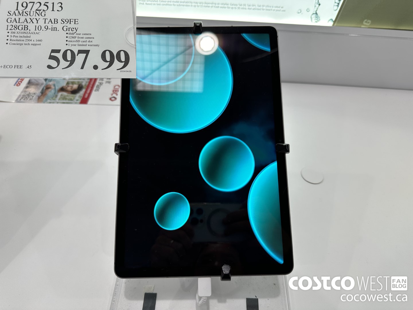 1972513 SAMSUNG GALAXY TAB S9FE 128GB, 10.9IN GREY $597.99