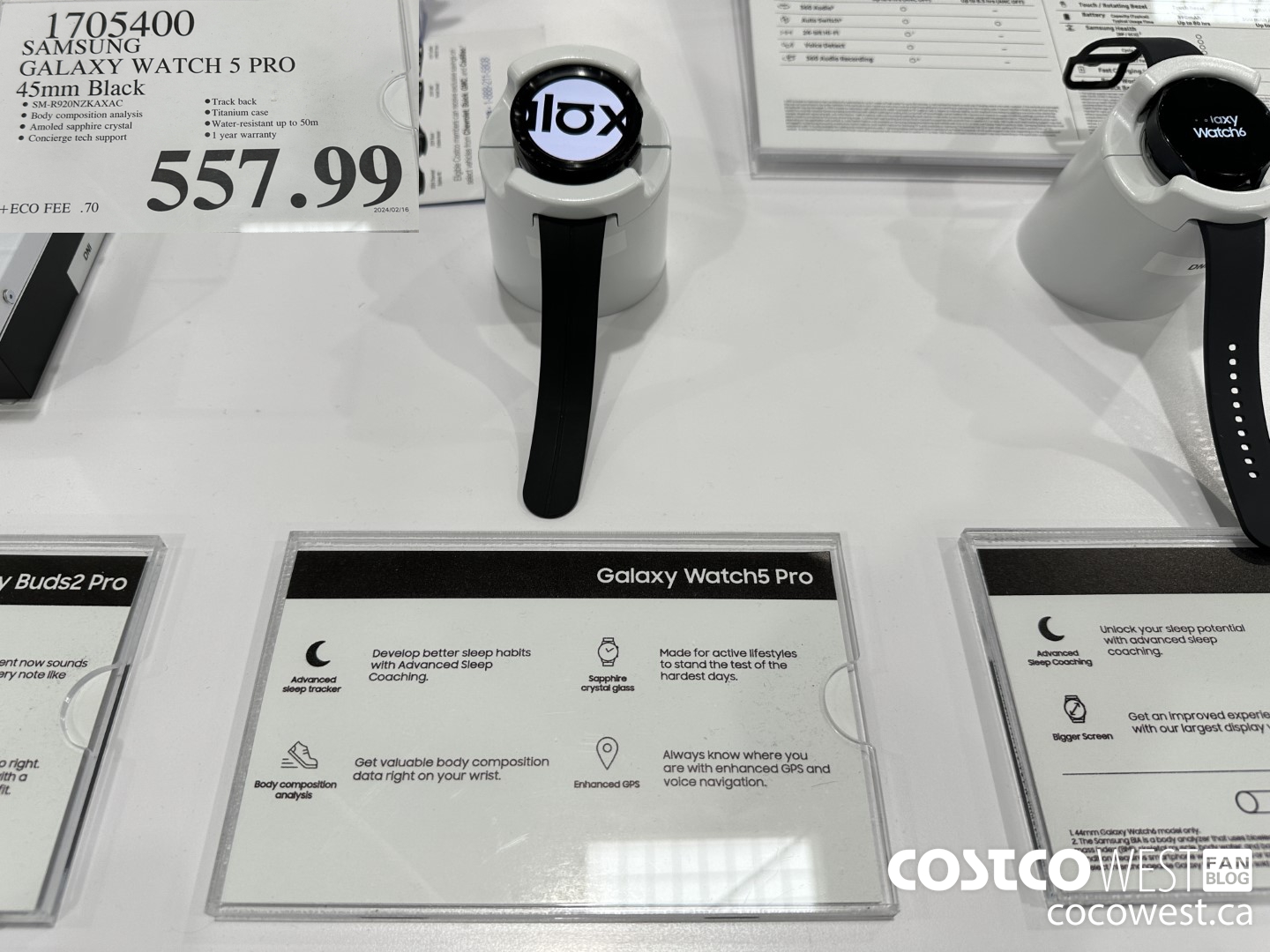 1705400 SAMSUNG GALAXY WATCH 5 PRO 45MM BLACK $557.99