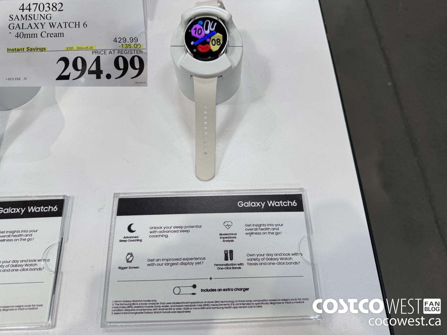 4470382 SAMSUNG GALAXY WATCH 6 40MM CREAM ($135.00 INSTANT SAVINGS EXPIRES ON 2024-05-05) $294.99
