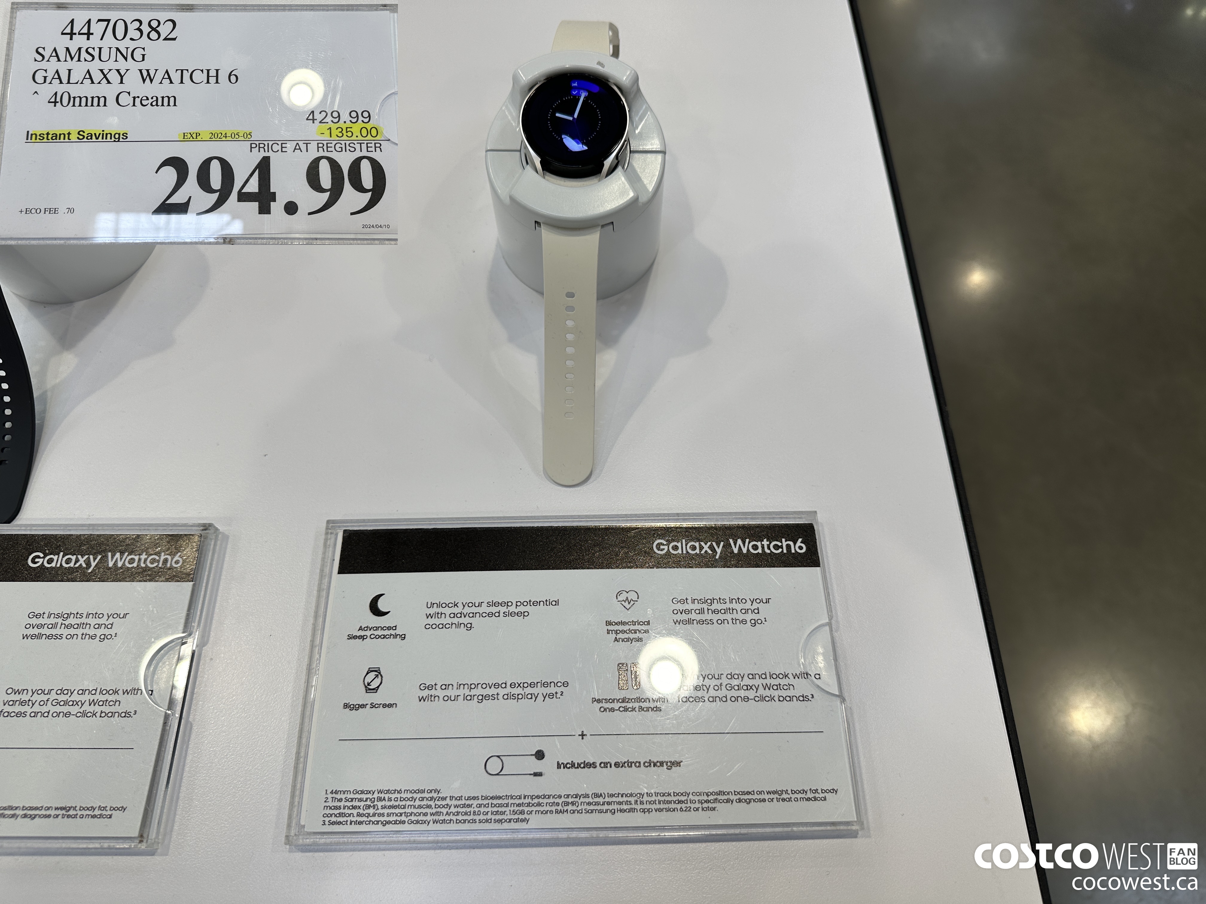 4470382 SAMSUNG GALAXY WATCH 6 40MM CREAM ($135.00 INSTANT SAVINGS EXPIRES ON 2024-05-05) $294.99