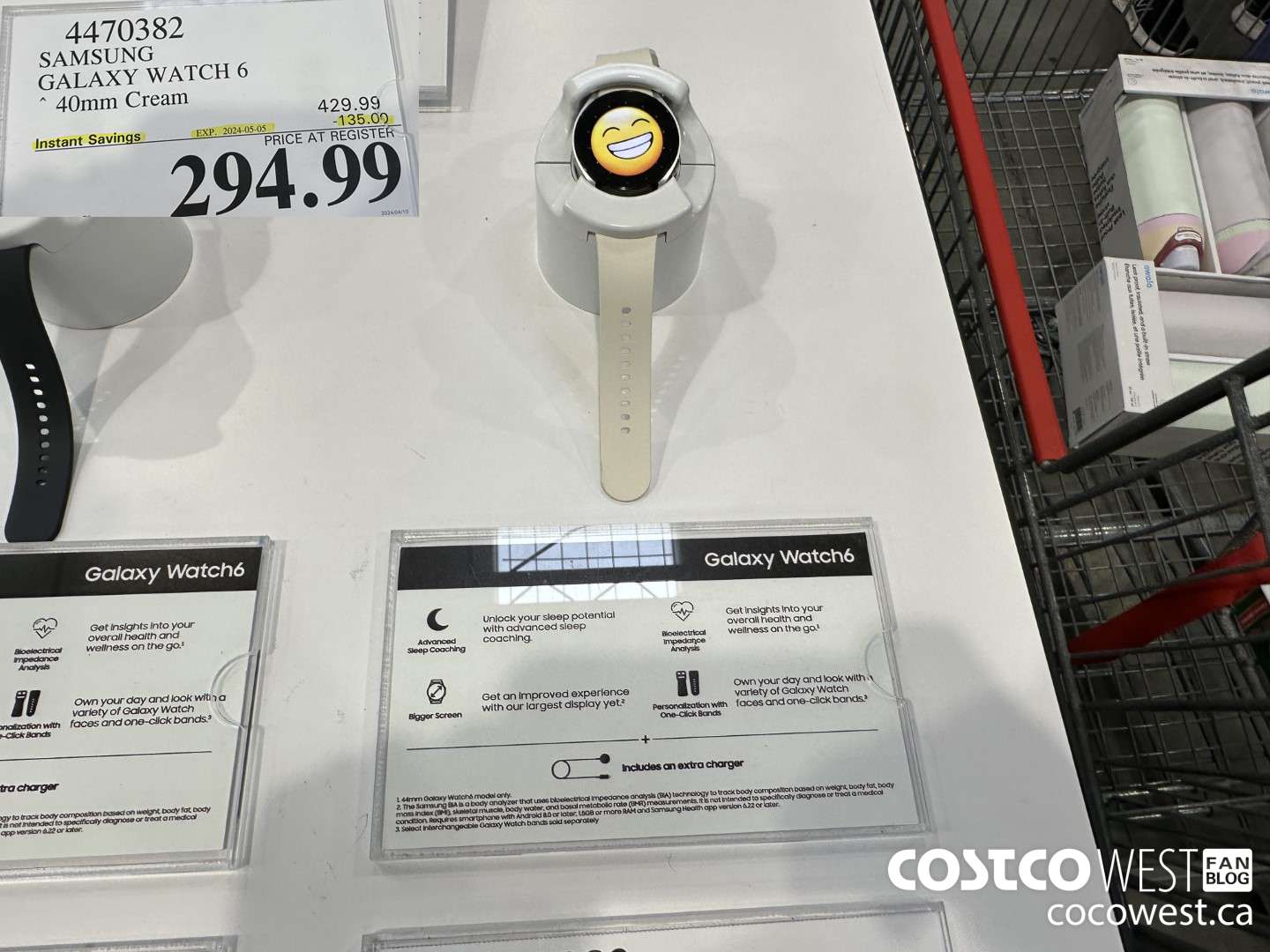 4470382 SAMSUNG GALAXY WATCH 6 40MM CREAM ($135.00 INSTANT SAVINGS EXPIRES ON 2024-05-05) $294.99