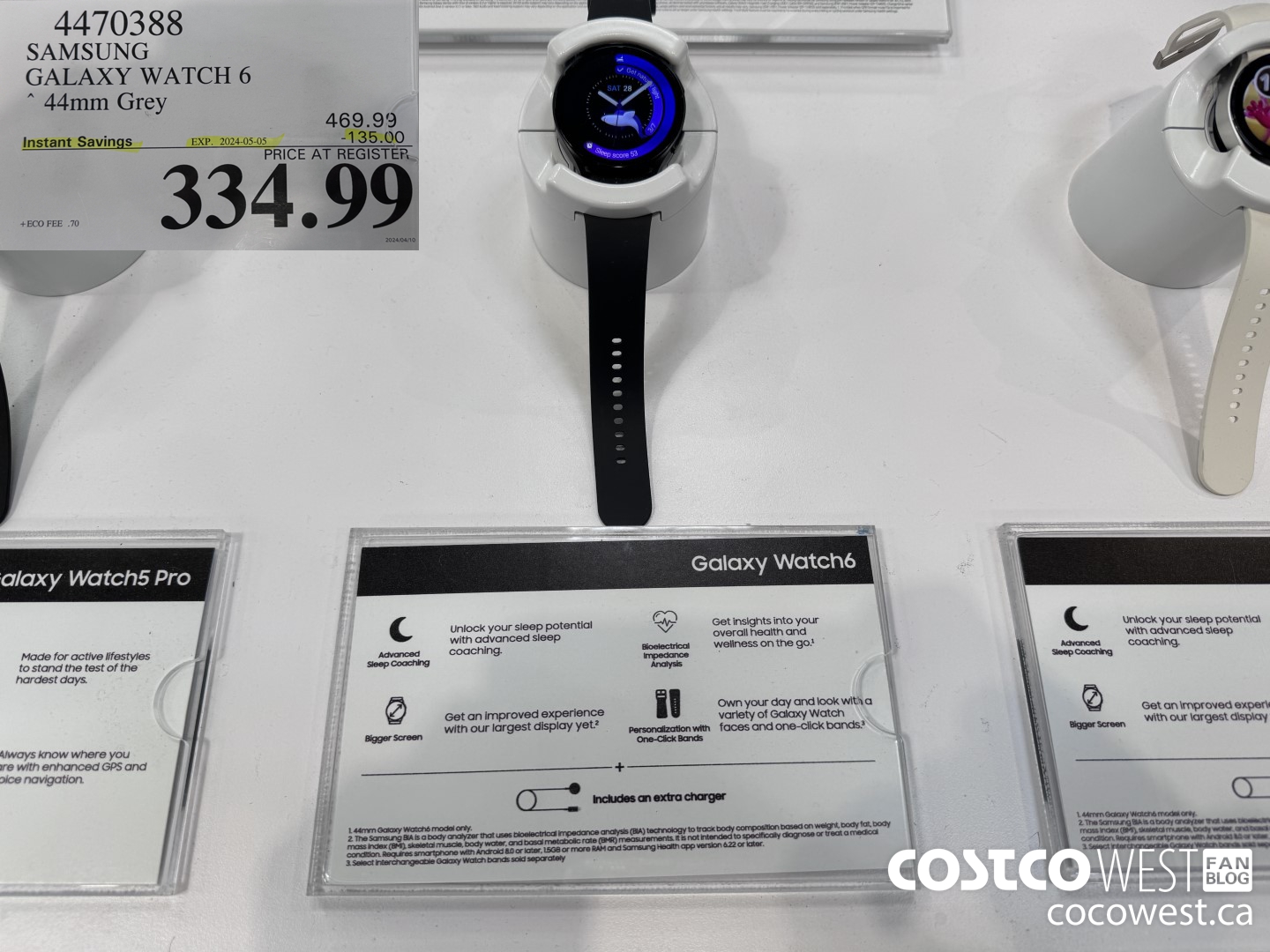 4470388 SAMSUNG GALAXY WATCH 6 44MM GREY ($135.00 INSTANT SAVINGS EXPIRES ON 2024-05-05) $334.99