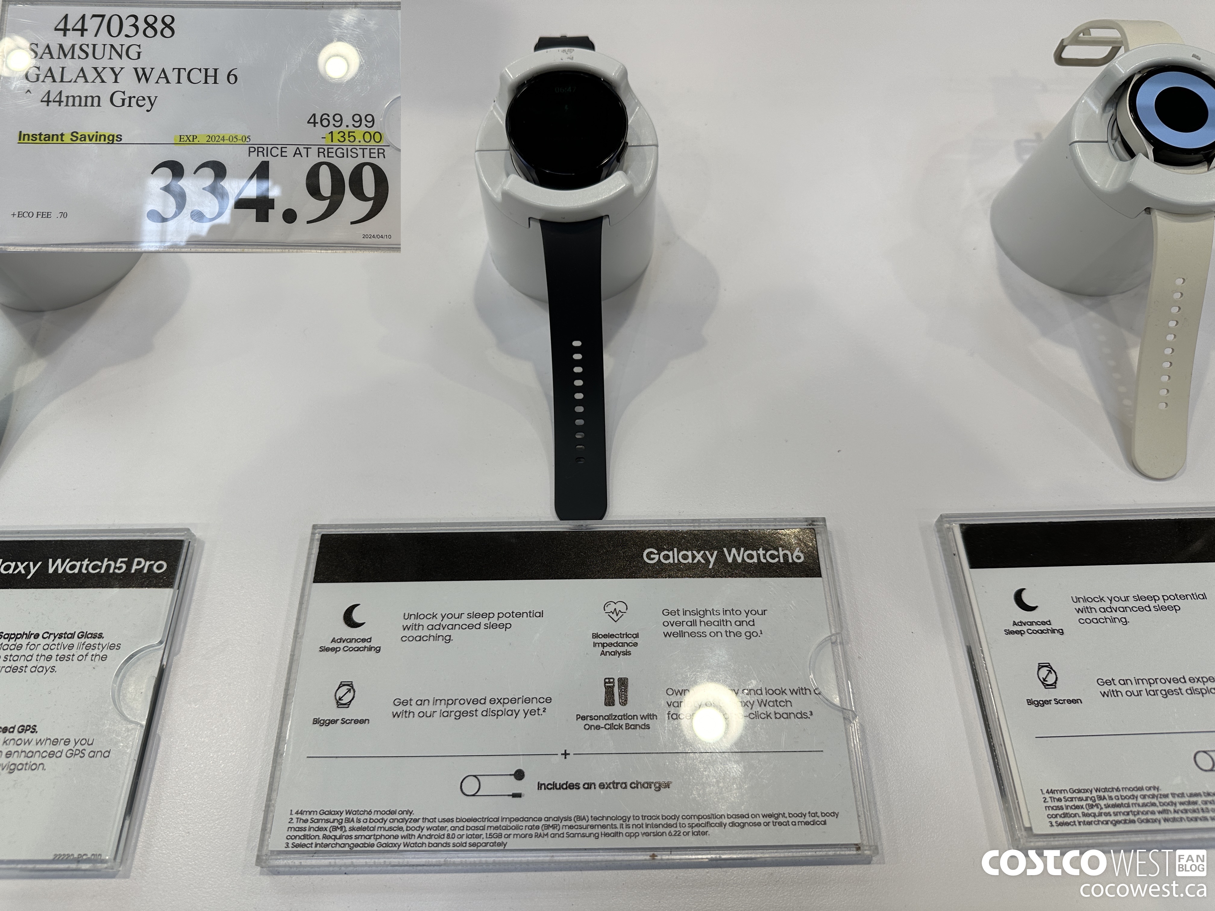 4470388 SAMSUNG GALAXY WATCH 6 44MM GREY ($135.00 INSTANT SAVINGS EXPIRES ON 2024-05-05) $334.99