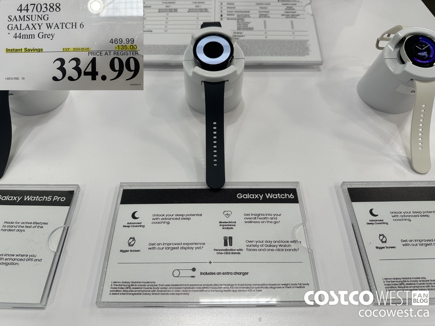 4470388 SAMSUNG GALAXY WATCH 6 44MM GREY ($135.00 INSTANT SAVINGS EXPIRES ON 2024-05-05) $334.99