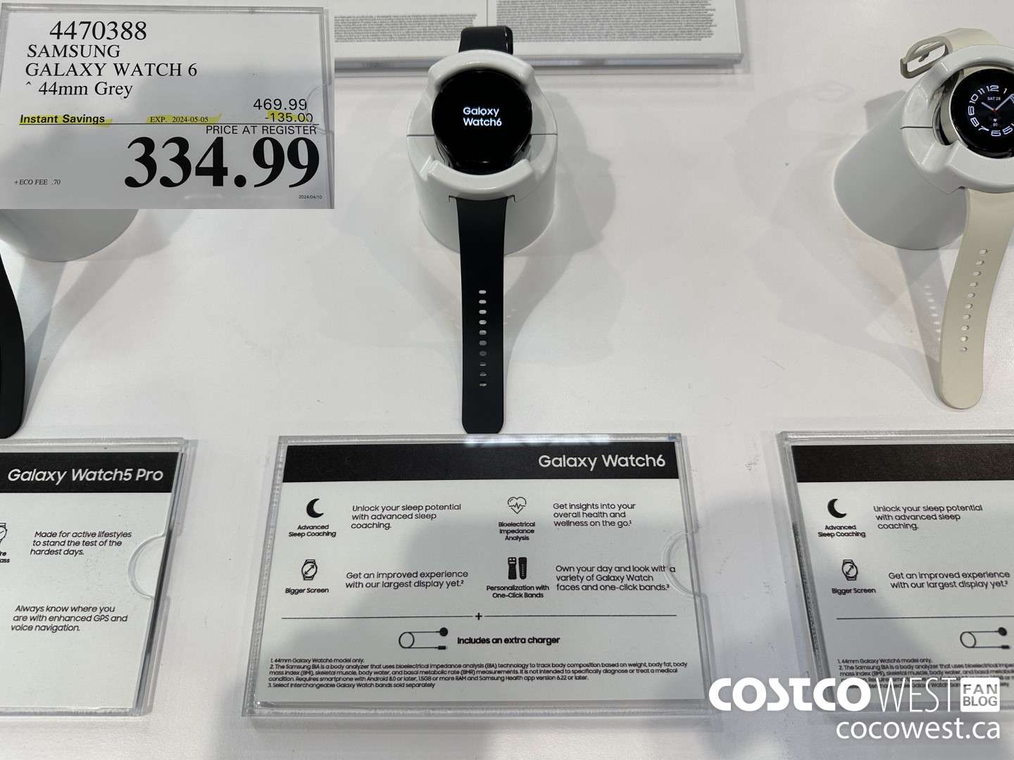 4470388 SAMSUNG GALAXY WATCH 6 44MM GREY ($135.00 INSTANT SAVINGS EXPIRES ON 2024-05-05) $334.99