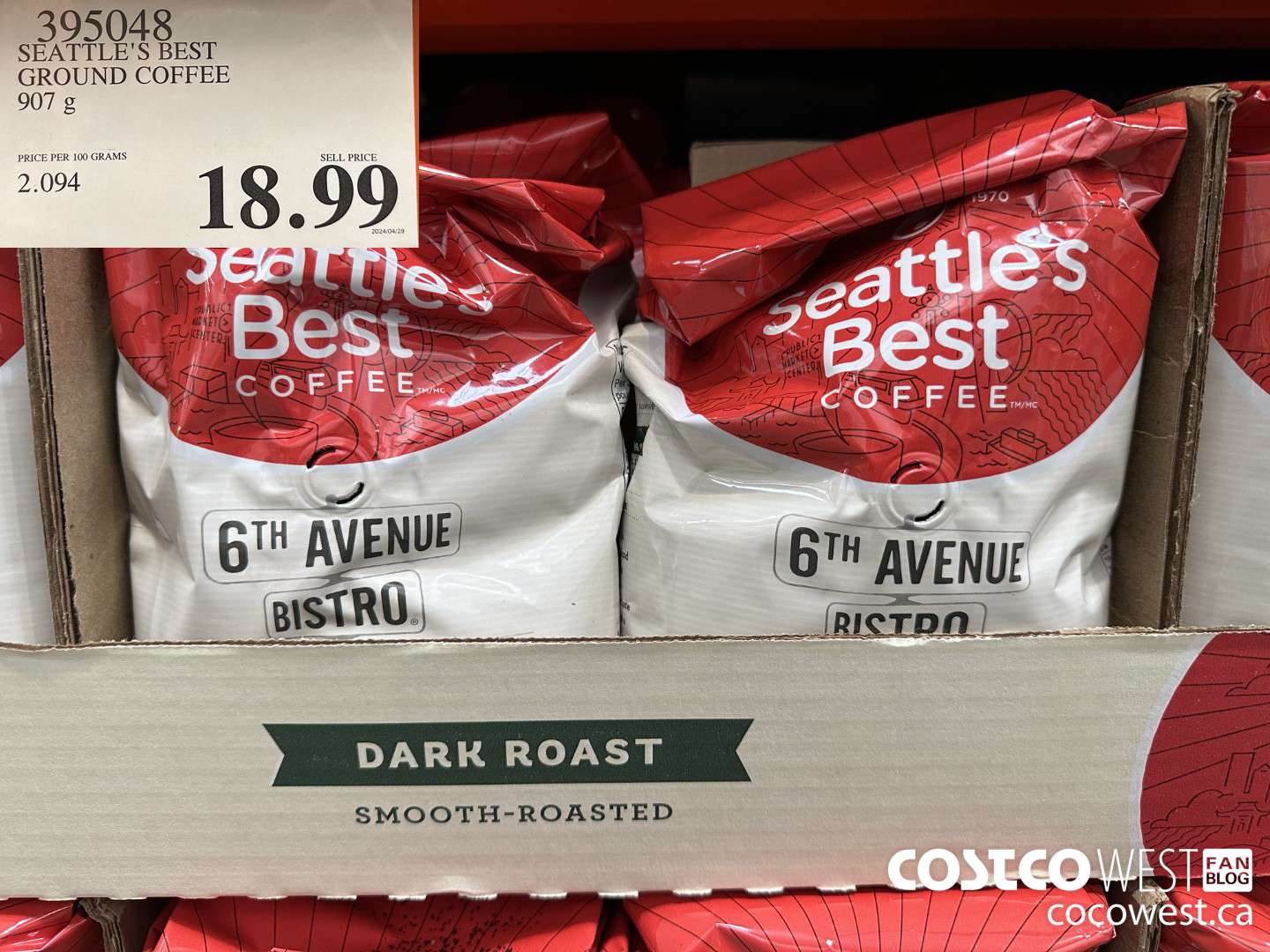 395048 SEATTLE'S BEST GROUND COFFEE 907 G $18.99