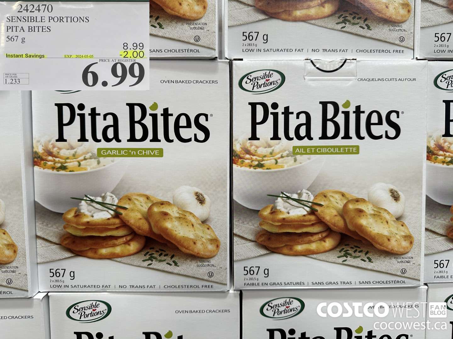 242470 SENSIBLE PORTIONS PITA BITES 567 G ($2.00 INSTANT SAVINGS EXPIRES ON 2024-05-05) $6.99