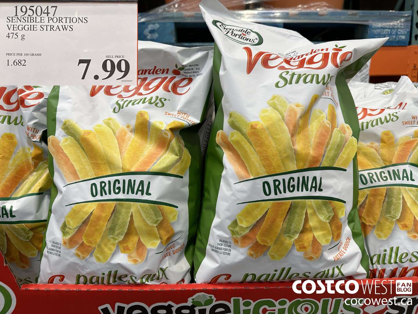 195047 SENSIBLE PORTIONS VEGGIE STRAWS 475 g $7.99