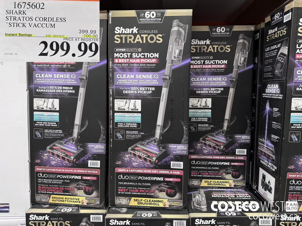 1675602 SHARK STRATOS STICK VACUUM WITH SELF CLEANING BRUSH ($100.00 INSTANT SAVINGS EXPIRES ON 2024-04-07) $299.99