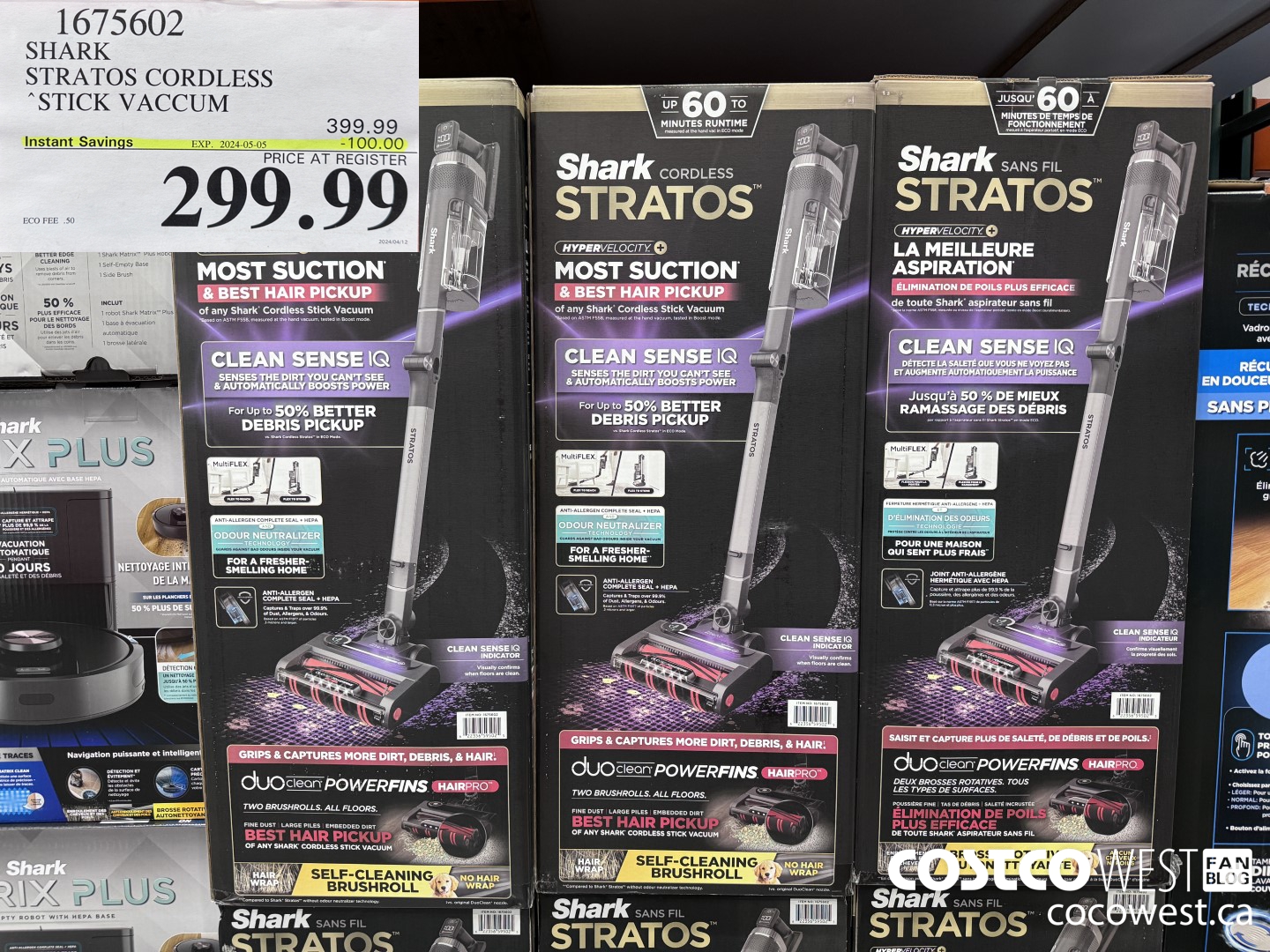 1675602 SHARK STRATOS STICK VACUUM WITH SELF CLEANING BRUSH ($100.00 INSTANT SAVINGS EXPIRES ON 2024-05-05) $299.99