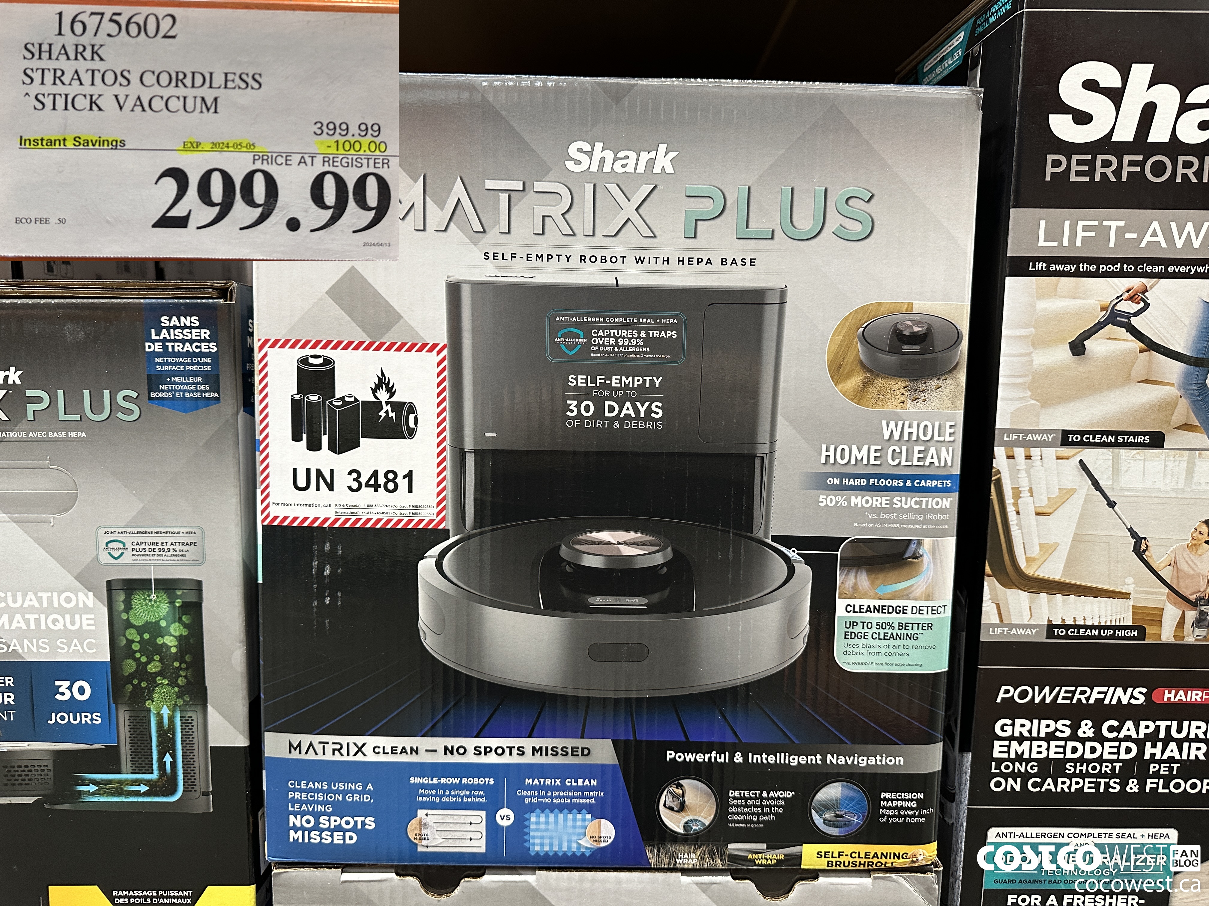 1675602 SHARK STRATOS STICK VACUUM WITH SELF CLEANING BRUSH ($100.00 INSTANT SAVINGS EXPIRES ON 2024-05-05) $299.99