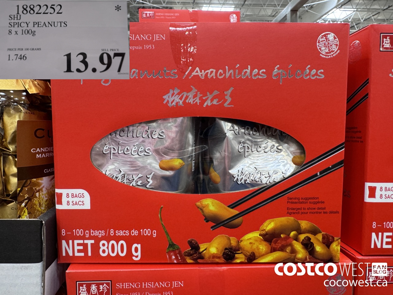 1882252 SHJ SPICY PEANUTS 8 X 100G $13.97