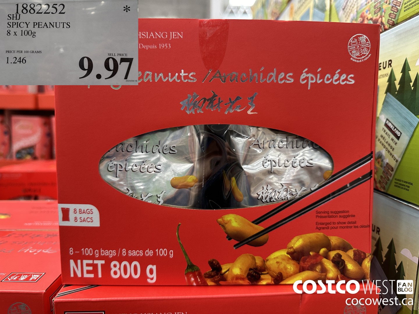 1882252 SHJ SPICY PEANUTS 8 X 100G $9.97