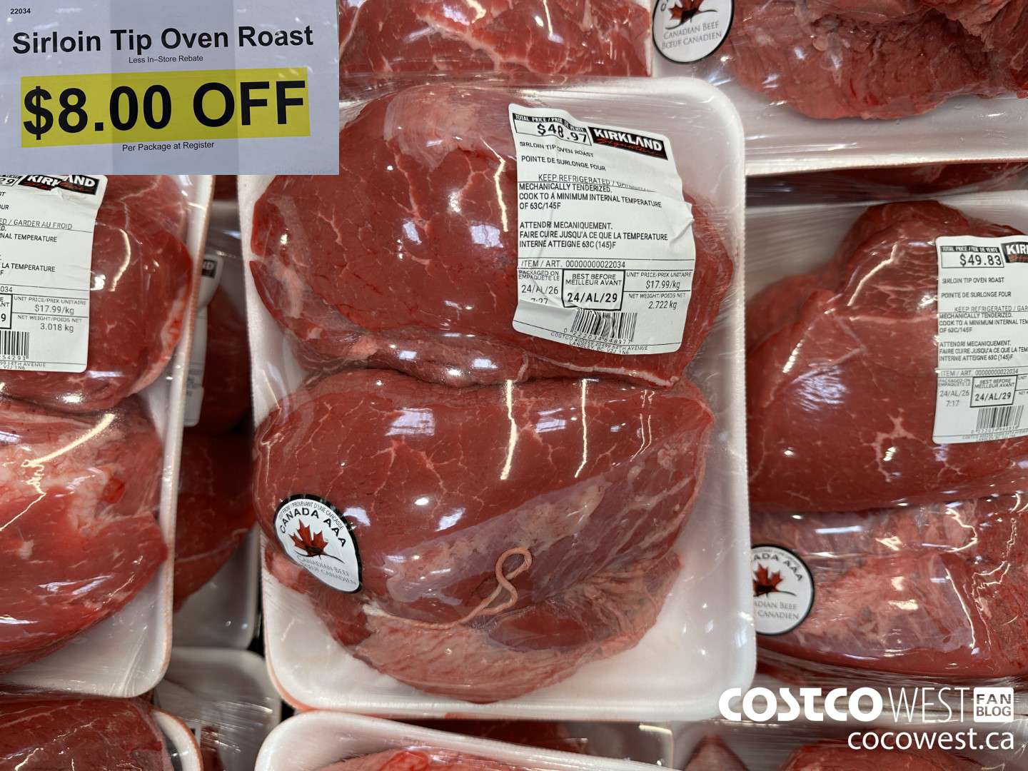 22034 SIRLOIN TIP OVEN ROAST ($8.00 INSTANT SAVINGS)