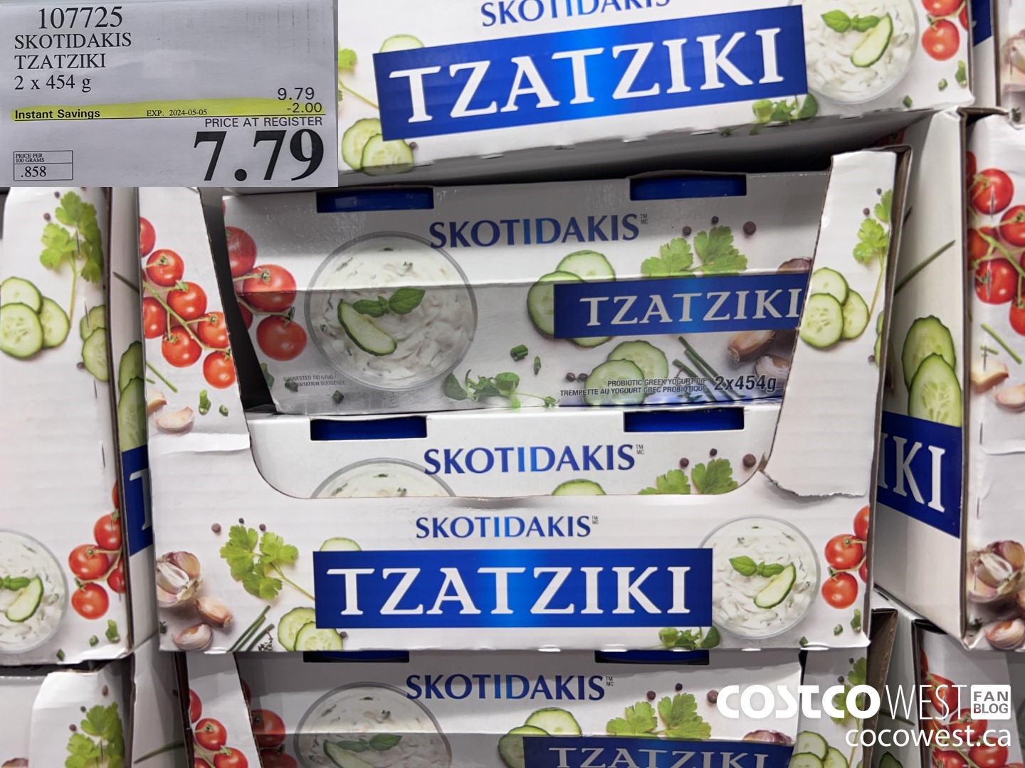 107725 SKOTIDAKIS TZATZIKI 2 x 454g ($2.00 INSTANT SAVINGS EXPIRES ON 2024-05-05) $7.79