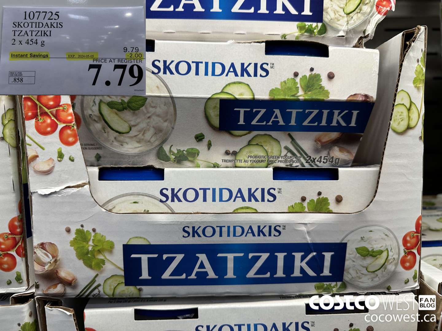 107725 SKOTIDAKIS TZATZIKI 2 x 454g ($2.00 INSTANT SAVINGS EXPIRES ON 2024-05-05) $7.79