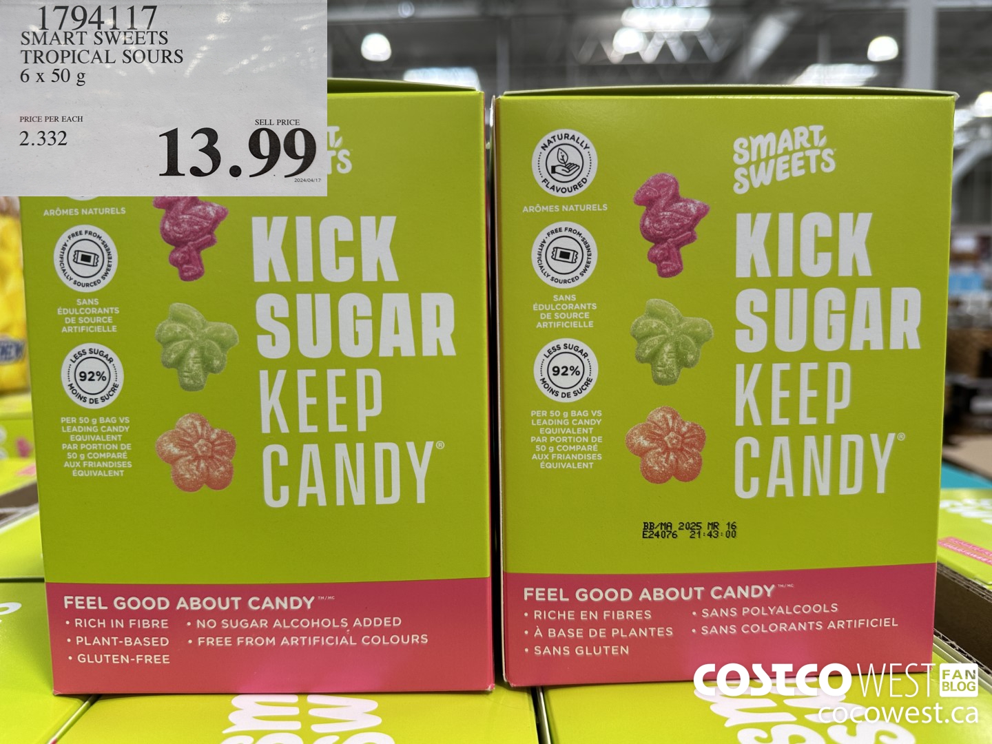 1794117 SMART SWEETS TROPICAL SOURS 6 x 50 g $13.99