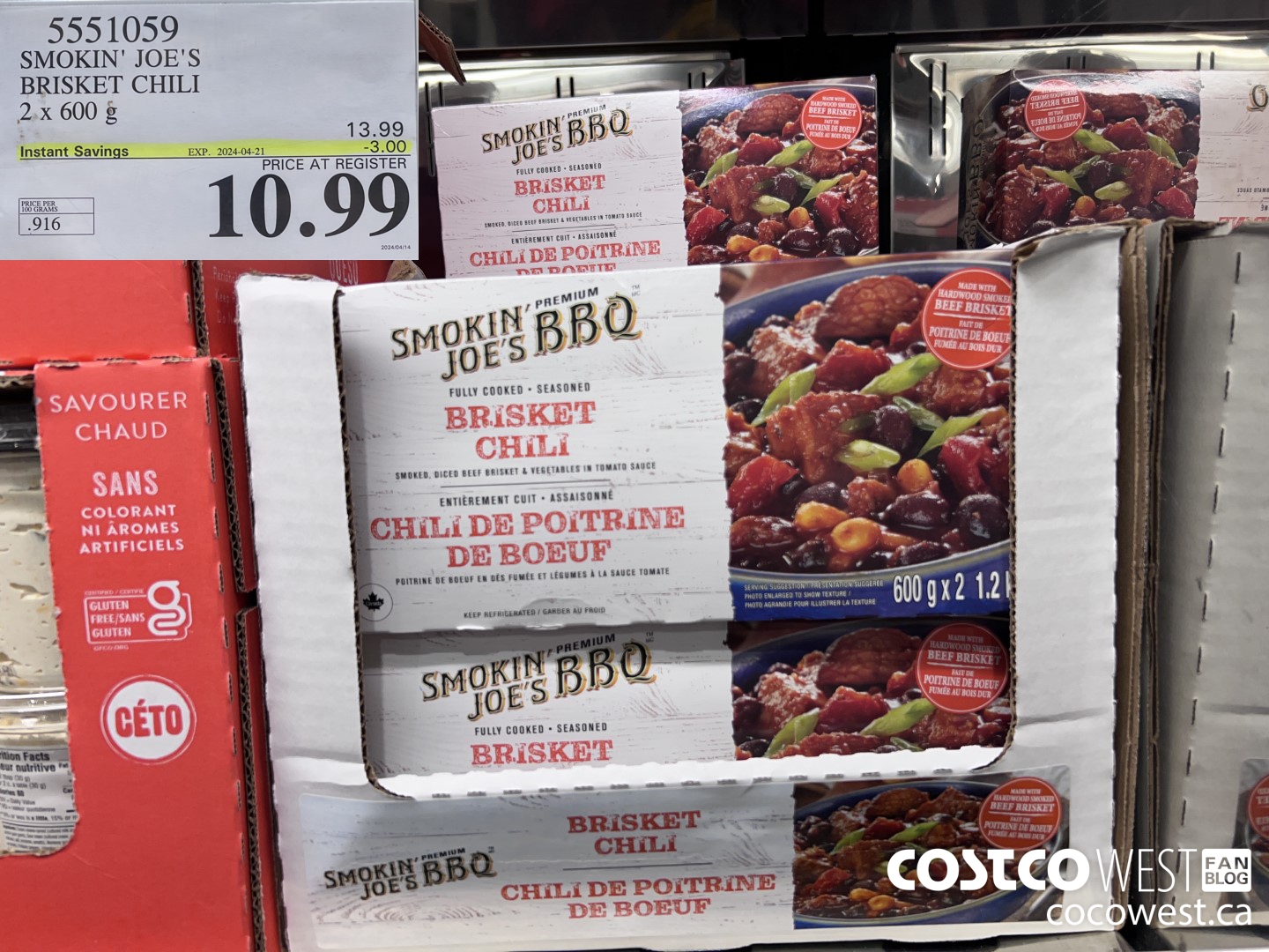 5551059 SMOKIN' JOE'S BRISKET CHILI 2 X 600G ($3.00 INSTANT SAVINGS EXPIRES ON 2024-04-21) $10.99