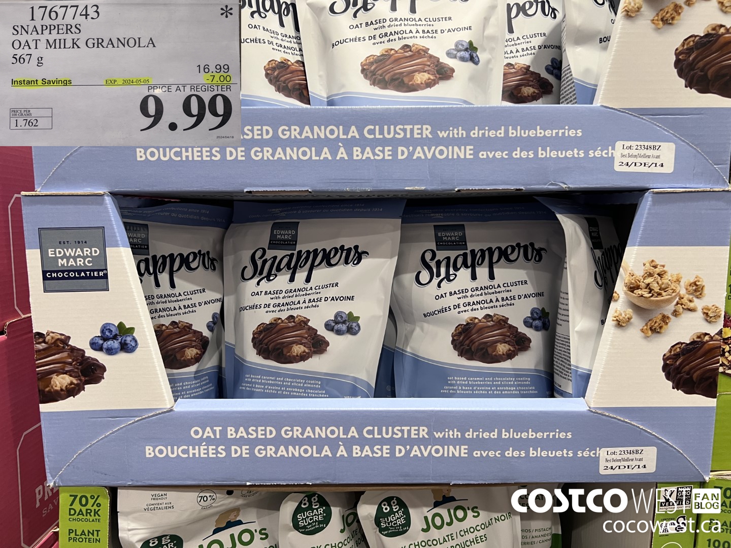 1767743 SNAPPERS OAT MILK GRANOLA 567G ($7.00 INSTANT SAVINGS EXPIRES ON 2024-05-05) $9.99