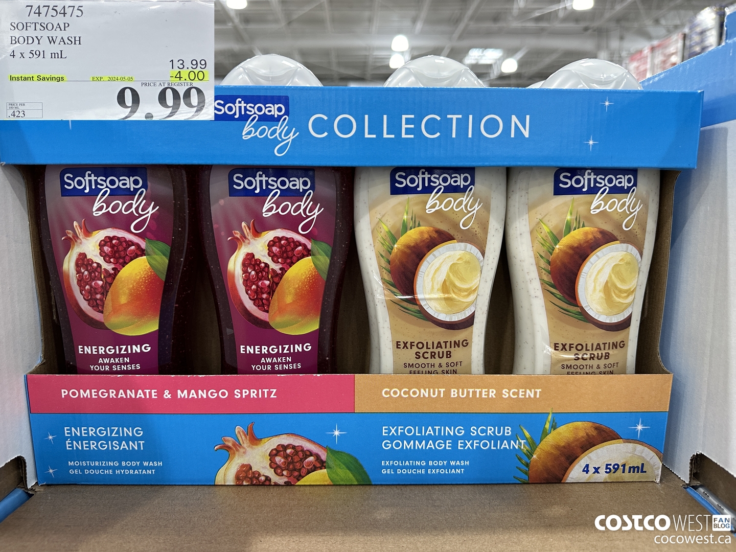 7475475 SOFTSOAP BODY WASH 4 x 591 mL ($4.00 INSTANT SAVINGS EXPIRES ON 2024-05-05) $9.99