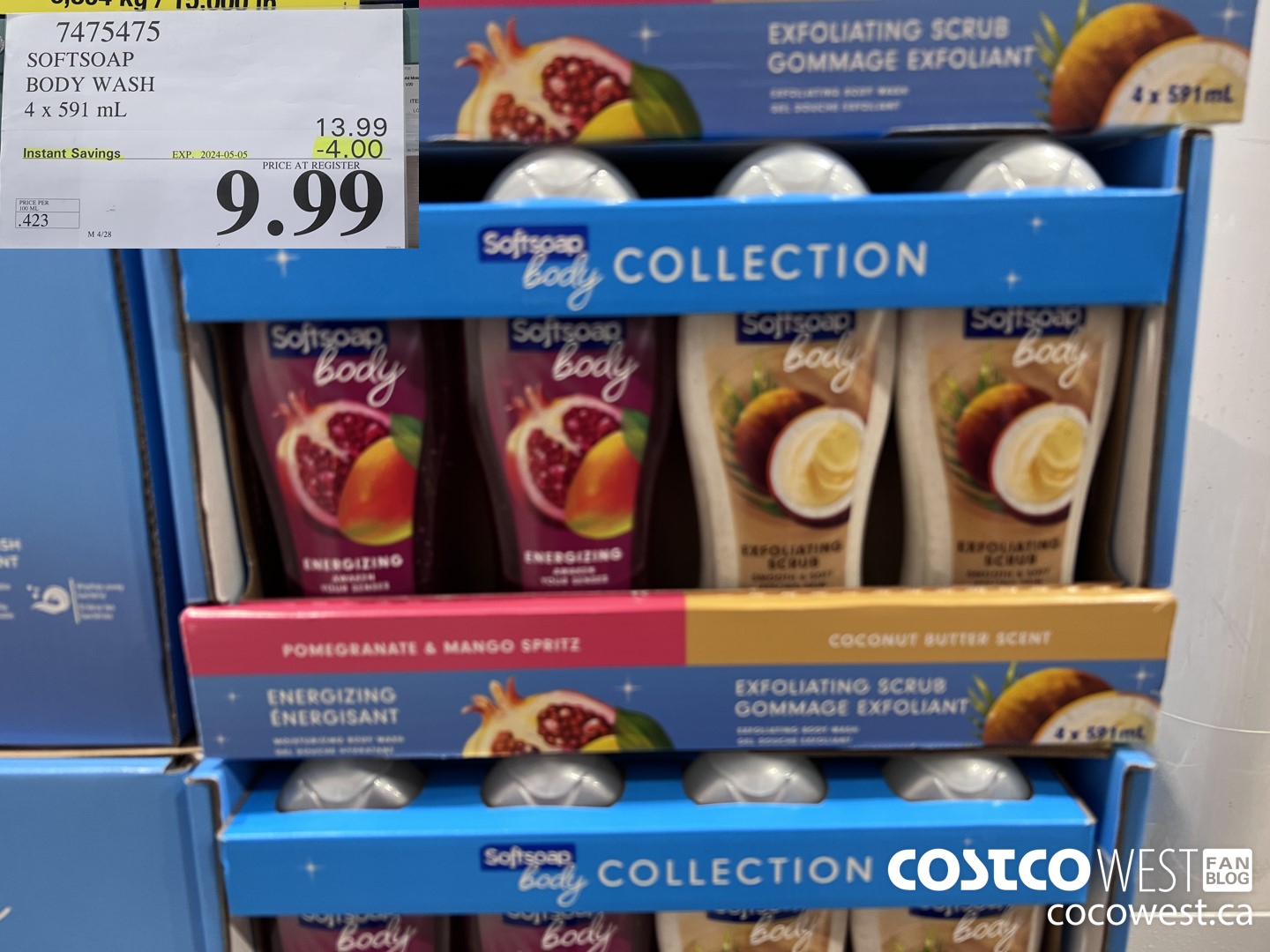 7475475 SOFTSOAP BODY WASH 4 x 591 mL ($4.00 INSTANT SAVINGS EXPIRES ON 2024-05-05) $9.99